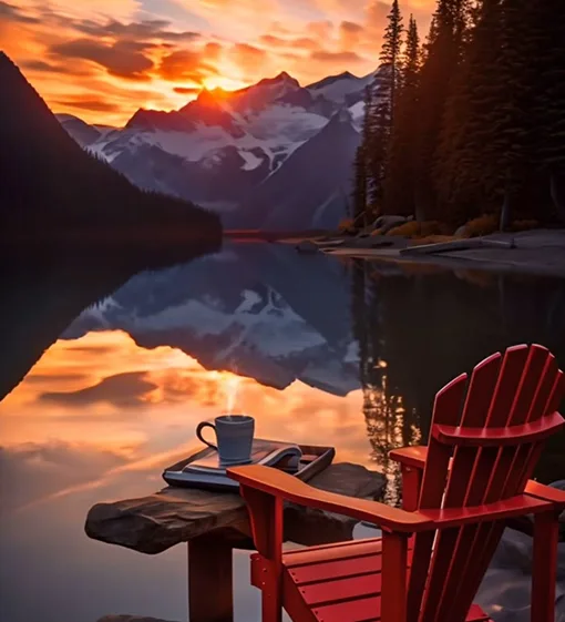 lake with mountain view